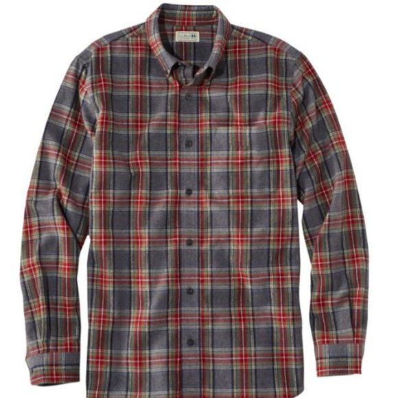 L.L. Bean Other - L.L. Bean Men's Slightly Fitted Grey Stewart Scotch Plaid Flannel Shirt-…